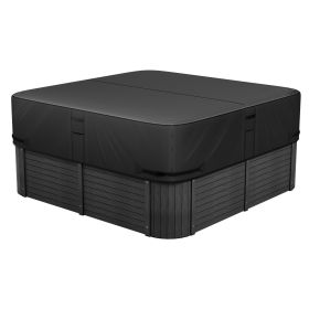 Outdoor Hot Tub Cover 90 x 90 x 20 Inch Weatherproof and Waterproof Black