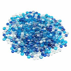 10LBS Fire Glass 3/4-Inch Fireplace Glass Rocks Cobalt Blue Caribbean Blue Clear