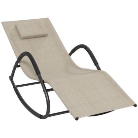 Outsunny Rocking Chair UV & Water Resistant for Sunbathing Garden Pool Light Brown