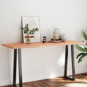 Table Top Light Brown 63"x23.6"x(0.8"-1.6") Treated Solid Wood Live Edge
