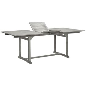 Patio Dining Table (59.1"-78.7")x39.4"x29.5" Solid Acacia Wood