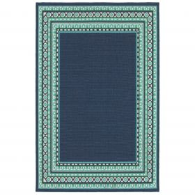 2' X 3' Blue and Green Indoor Outdoor Area Rug