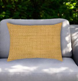 14" X 20" Golden Brown Indoor Outdoor Throw Pillow With Texture