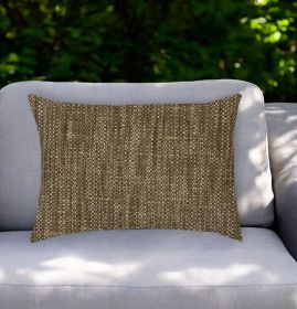 14" X 20" Espresso Indoor Outdoor Throw Pillow With Texture