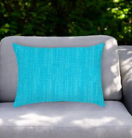14" X 20" Turquoise Indoor Outdoor Throw Pillow With Texture