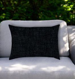 14" X 20" Black and Gray Indoor Outdoor Throw Pillow