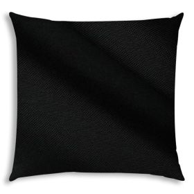 17" X 17" Black Blown Seam Solid Color Lumbar Indoor Outdoor Pillow