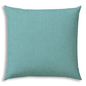 17" X 17" Blue And Turquoise Blown Seam Solid Color Lumbar Indoor Outdoor Pillow