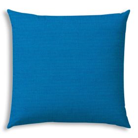 20" X 20" Azure And Blue Zippered Solid Color Throw Indoor Outdoor Pillow