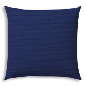 20" X 20" Navy Blue Zippered Solid Color Throw Indoor Outdoor Pillow