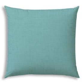 20" X 20" Blue And Turquoise Zippered Solid Color Throw Indoor Outdoor Pillow