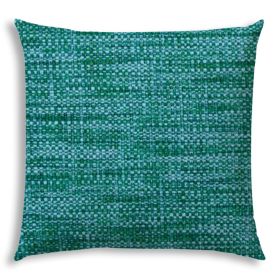 20" X 20" Aqua And Lime Zippered Solid Color Throw Indoor Outdoor Pillow