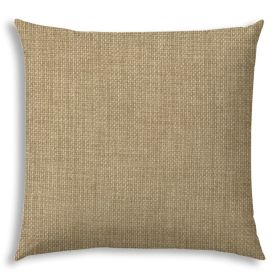20" X 20" Tan And White Zippered Solid Color Throw Indoor Outdoor Pillow