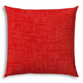 20" X 20" Coral And Red Zippered Solid Color Throw Indoor Outdoor Pillow