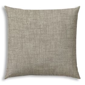 20" X 20" Light Taupe Zippered Solid Color Throw Indoor Outdoor Pillow