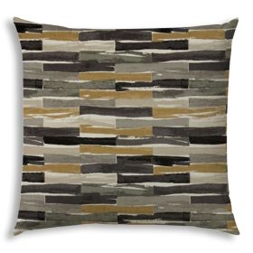 20" X 20" Gray And White Zippered Geometric Throw Indoor Outdoor Pillow