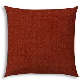20" X 20" Brick And Red Zippered Solid Color Throw Indoor Outdoor Pillow
