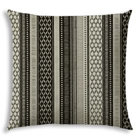 20" X 20" Black And White Zippered Eclectic Throw Indoor Outdoor Pillow