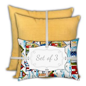 18" X 18" Red And Gold Blown Seam Solid Color Throw Indoor Outdoor Pillow