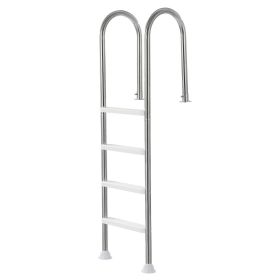 Stainless Steel Pool Ladder 4-Step 2 Handrail Loads 265 lb for 54 In Decked Pool