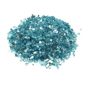 20 LBS Fire Glass 1/2-Inch Fireplace Glass Rocks for Fire Pit Table Aqua Blue
