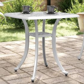 Patio Table White 20.9"x20.9"x20.9" Cast Aluminum