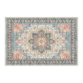 1PC Bohemian Vintage Watercolor Doormat - Non-Slip Soft Rug, Stain-Resistant Washable Mat for Entryway, Kitchen, Living Room, Laundry & Bathroom (colour: KSX-9-12-3, size: 9*12ft/274*366cm)