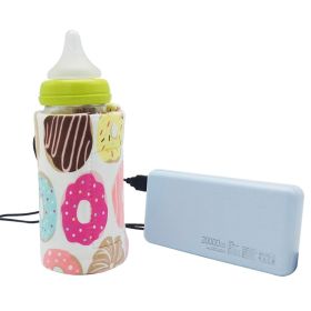 USB Milk Water Warmer Travel Stroller Insulated Bag Portable Baby Nursing Bottle Heater Cover Baby Food Warmer Bottle Warmer (Option: Donut)