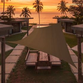 Artpuch Custom Size Brown Sun Shade Sail Triangle Canopy 185 GSM Durable Fabric UV Block Awning for Outdoor Patio Garden Backyard (Customized Ava (Color: Brown, size: 10'x17')