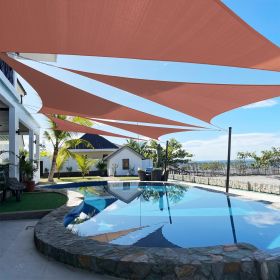 Artpuch Custom Size Rust Red Sun Shade Sail Triangle Canopy 185 GSM Durable Fabric UV Block Awning for Outdoor Patio Garden Backyard (Customized (Color: Rust Red, size: 11X18X18)