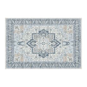 1PC Bohemian Vintage Watercolor Doormat - Non-Slip Soft Rug, Stain-Resistant Washable Mat for Entryway, Kitchen, Living Room, Laundry & Bathroom (colour: KSX-9-12-4, size: 9*12ft/274*366cm)