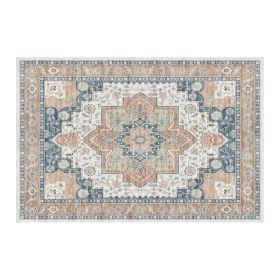 1PC Bohemian Vintage Watercolor Doormat - Non-Slip Soft Rug, Stain-Resistant Washable Mat for Entryway, Kitchen, Living Room, Laundry & Bathroom (colour: KSX-9-12-5, size: 9*12ft/274*366cm)